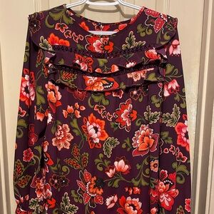 LOFT Purple and Orange Floral Dress